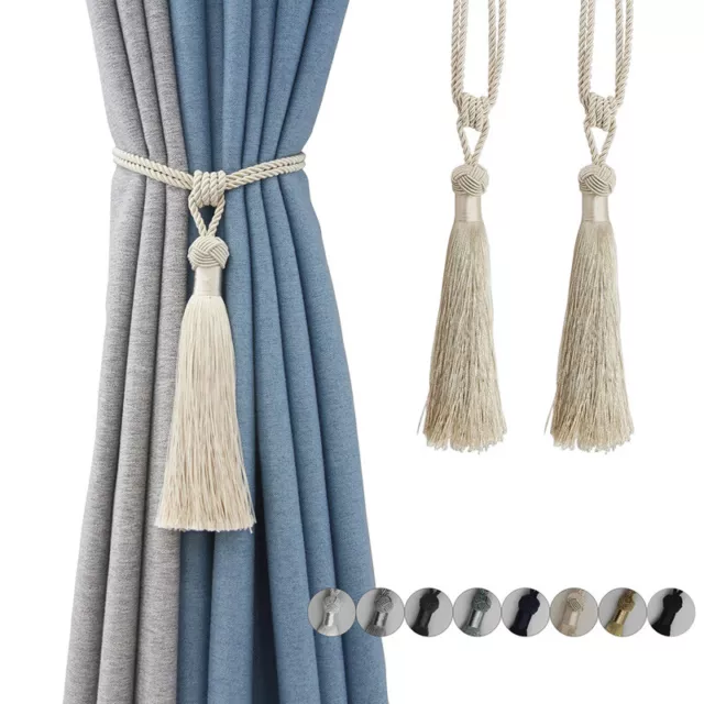 1PC Curtain Tiebacks Tassel Curtain Clips Rope Curtain Tie Backs Holdbacks Deco_