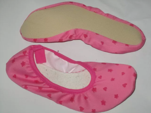 Bleyer GYMNASTIK SCHUHE Ballerinas Turnschläppchen pink Blumen Herz  23 bis 35