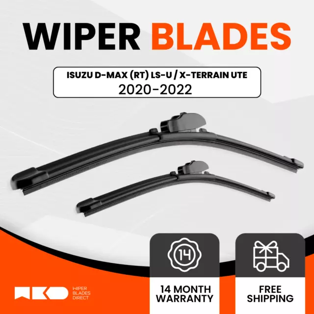 Wiper Blades For Isuzu D-Max 2020-2022 (RT) LS-U / X-TERRAIN Ute (Front Pair)