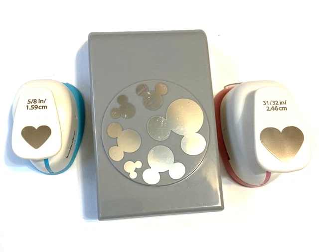 PUNZÓN DE CORAZÓN DE PAPEL DE COLECCIÓN 5/8 en 31/32 en Mickey Head álbum de recortes 3