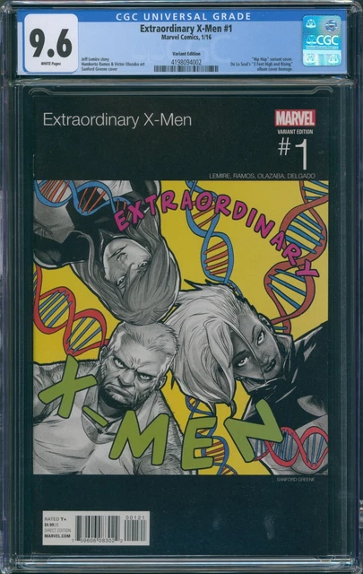 Extraordinary X-Men #1 CGC 9.6 Sanford Green Hip Hop Variant, De La Soul homage