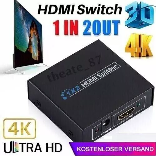 Splitter HDMI 1 in 2 out interruttore distributore switch adattatore Full HD 4K1080P 3D