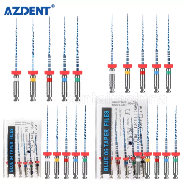 AZDENT Dental NiTi Endo V Motor Azul Usar Canal Raíz Archivos Rotatorios 21 mm/25 mm