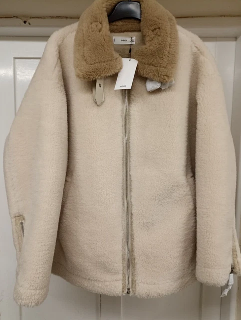 Mango cream teddy coat shop