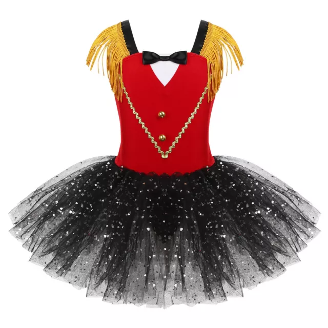 Kids Girls Circus Ringmaster Costume Cosplay Outfit Dance Fancy Dress Halloween