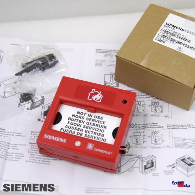 SIEMENS DM1131 Ag 479178 Handfeuermelden Manuel Call Point Boîte Housse BS5839
