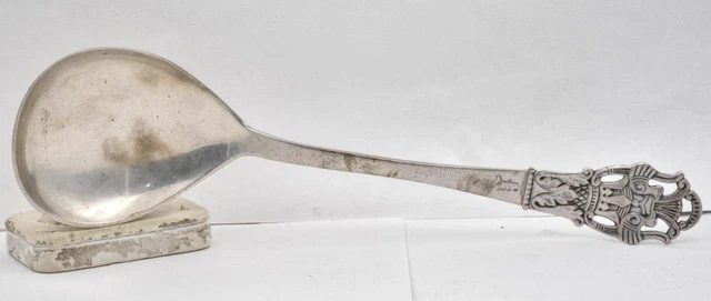Estate 830S Silver NORWAY 'N' mark Serving Spoon 9.5" long Open handle K Mono
