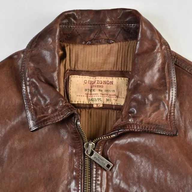 Chevignon Veste Blouson D'Aviateur Vintage Brun Grand 2