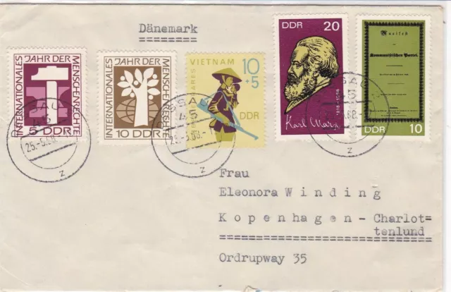 german democratic republic 1968 stamps cover ref 19213