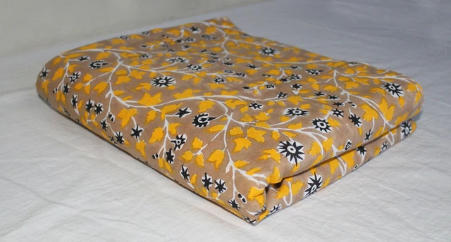 Indien Floral Neuf Multi Main Bloc Tissu Coton Imprimé Vêtements 6.4m Artisanat