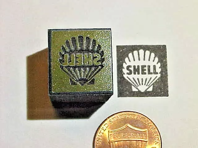 SHELL Oil Gas Stations Logo Sign Petroleum Products Co. Letterpress Printer Cut