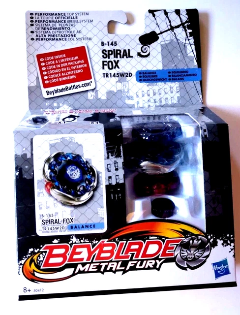 Beyblade Metal Fury Spiral Fox TR145W2D | Trompo De Batalla De Cinco Piezas | Tipo Equilibrio Con Pista De Rodillos Y Punta W2D