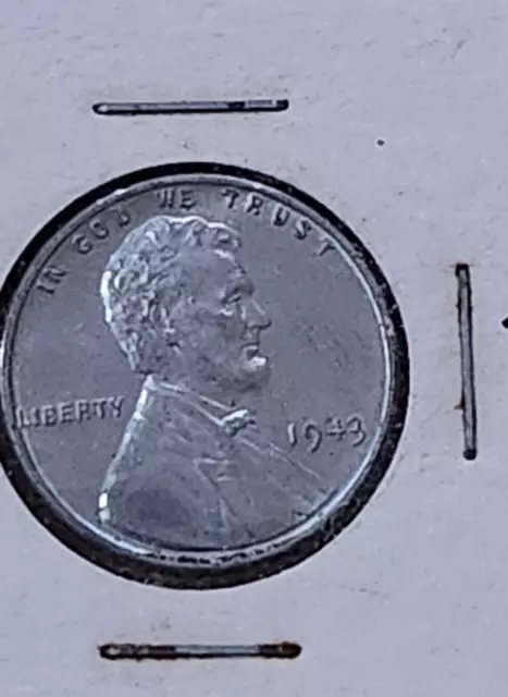 NO MINT MARK - 1943 STEEL PENNY Wheat Lincoln WW2 WWII Cent US Money