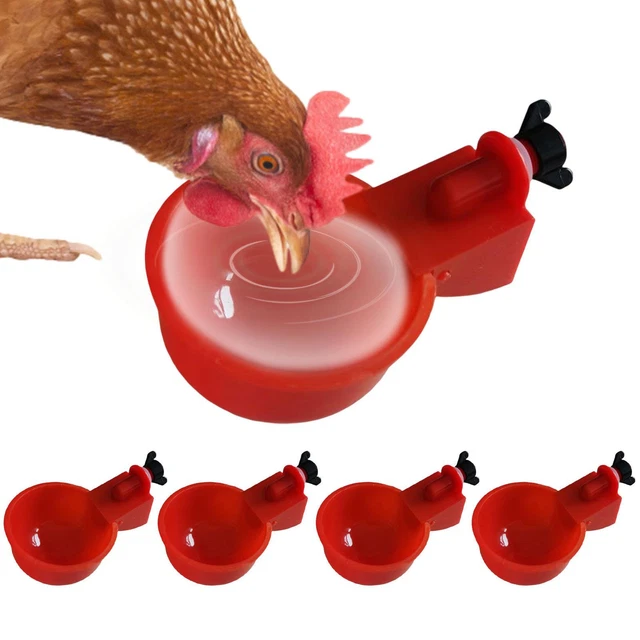 5PCS Automatic Water Cups Poultry Drinker Waterer Chicken Duck Quail Drinking