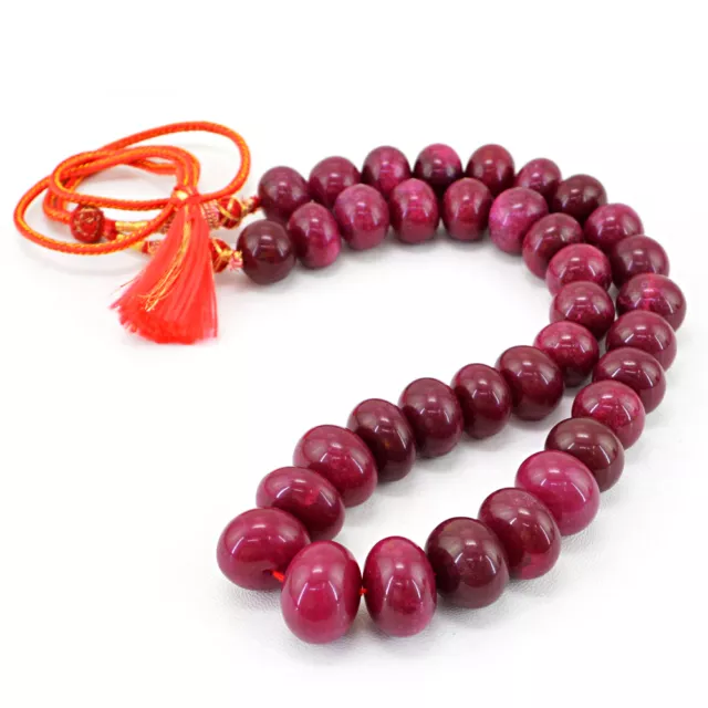 1168.00 Cts Earth Mined Enhanced Ruby Round Shape Big Size Beads Necklace (Rs)