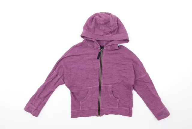 NEXT Girls Purple Cotton Full Zip Hoodie Size 10 Years