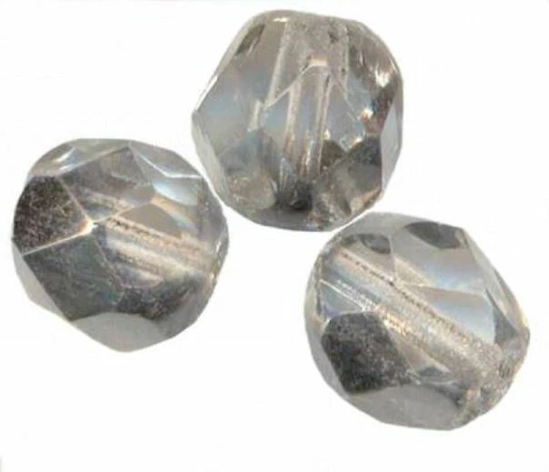 25 PERLES FACETTES DE BOHEME  6 mm CRISTAL COMET ARGENT LIGHT port gratuit