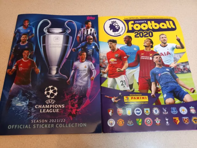 UEFA Champions 2021/2022 Topps Sticker Album+6 Stickers & Panini 2020 Premier