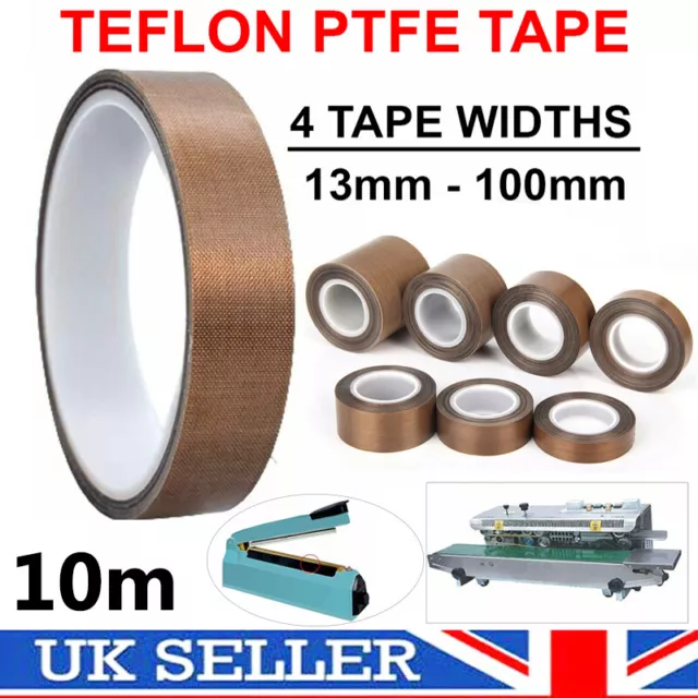 Teflon Tape High Temperature Resistant Self Adhesive PTFE Tape Vacuum Sealer-10M