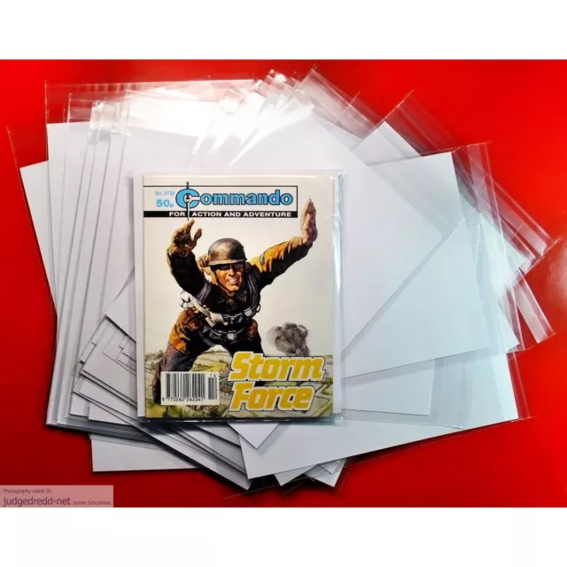 Commando War Picture Library Size1 Acid-Free Comic Bags Clear Sleeves Only x 50