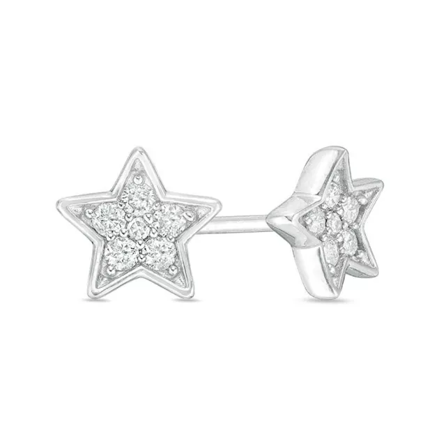 White Gold Star Diamond Earrings