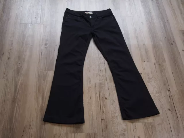 RARITÄT Levis 479 Booty Flare Stoff Schlaghose SCHWARZ W30 L29 (VON L34 GEKÜRZT)