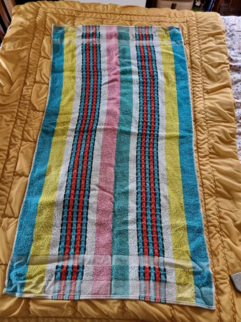 Vintage Retro Bath Towel geometric 1960's 50's Camping 60s 50s camper bright