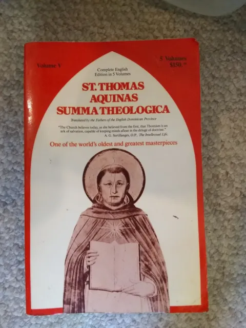 SUMMA THEOLOGICA, VOLUME II By St Thomas Aquinas *Excellent Condition*