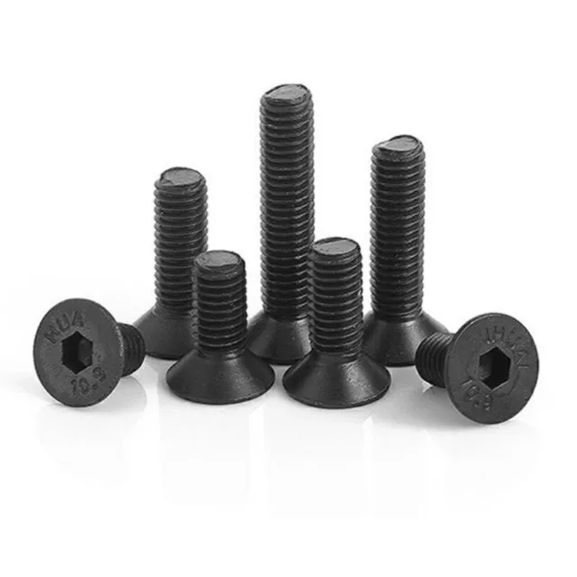 M2 M3 M4 M5 M6 Black Steel Allen Hex Socket Countersunk Head Screw Grade10.9