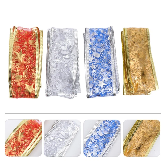 4 Rollen von 2 cm Weihnachten glänzendes Verpackungsband Bronzing Pentagramm Ged