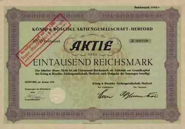 König Böschke 1930 Herford Westfalen CORONET Michelbach 1000 RM Bürsten Pinsel