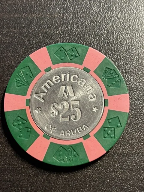 Rare $25 Americana Casino Aruba Caribbean Casino Chip