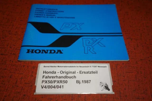 Fahrerhandbuch _ Manuel du Conducteur _ PX 50 _ PXR 50 _ Baujahr 1987