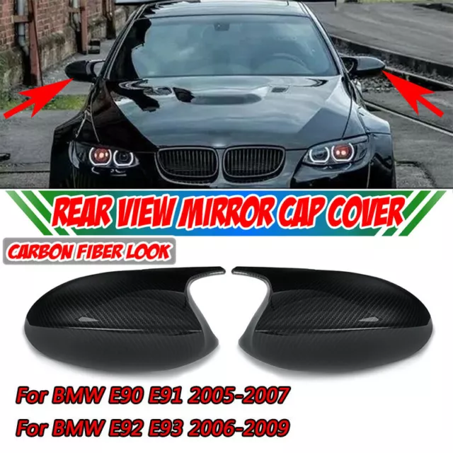 For BMW E90 E91 E92 E93 PRE-LCI Carbon Style M3 Style Side Wing Mirror Cover Cap