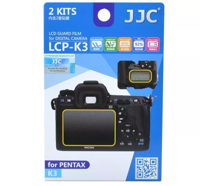 JJC LCP-K3 LCD Screen Protector Guard Film Cover for Pentax K3 DSLR Camera