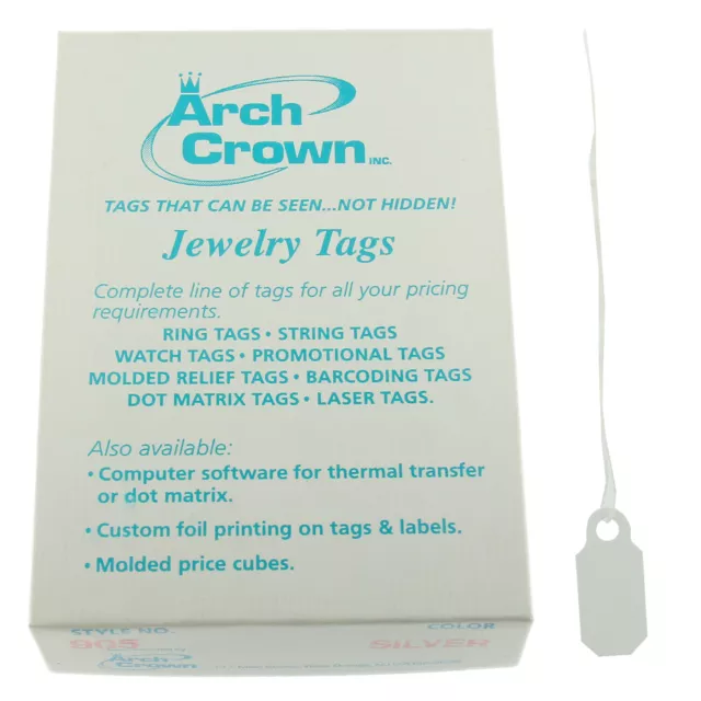 Arch Crown Merchandise Jewelry Price Tag White Square String Style 1000 Pcs