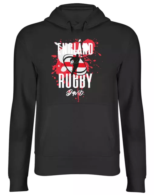 Felpa con cappuccio personalizzata Inghilterra rugby uomo donna tifosi 6 Nazioni Union regalo top