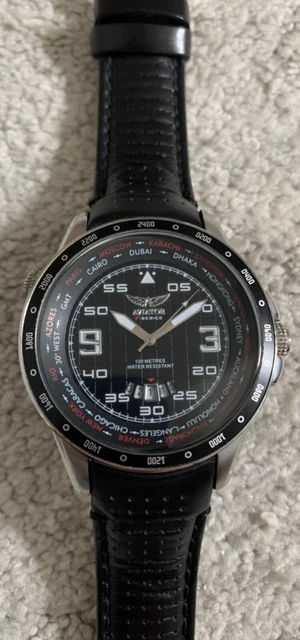 AVIATOR F SERIES MEN S Diver s Watch Stainless Steel Strap Avw78341G350 36.00 PicClick UK