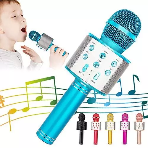 Microphone Sans Fil Karaoké, Ankuka Micro Karaoke avec Lumières