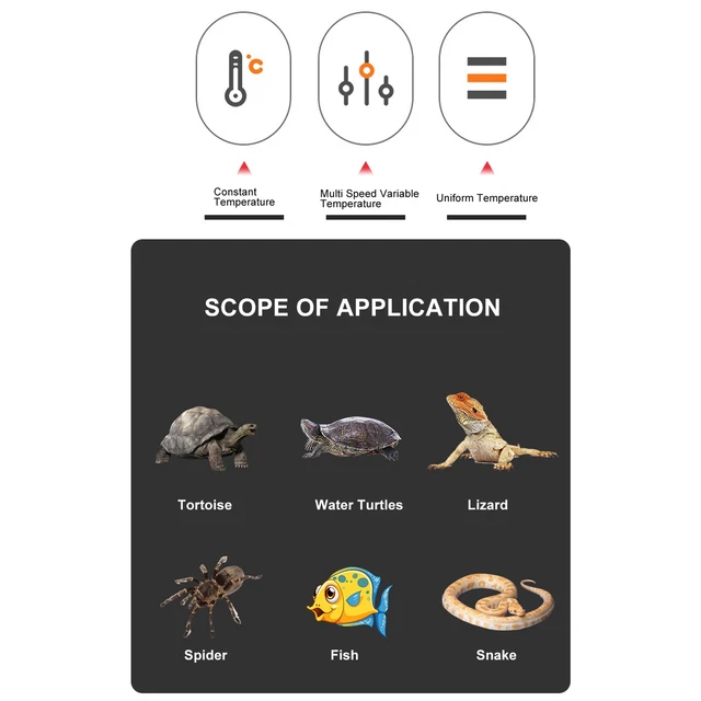 Adjustable Temperature Waterproof Turtle Warmer Heating Mat 220V 14W✿