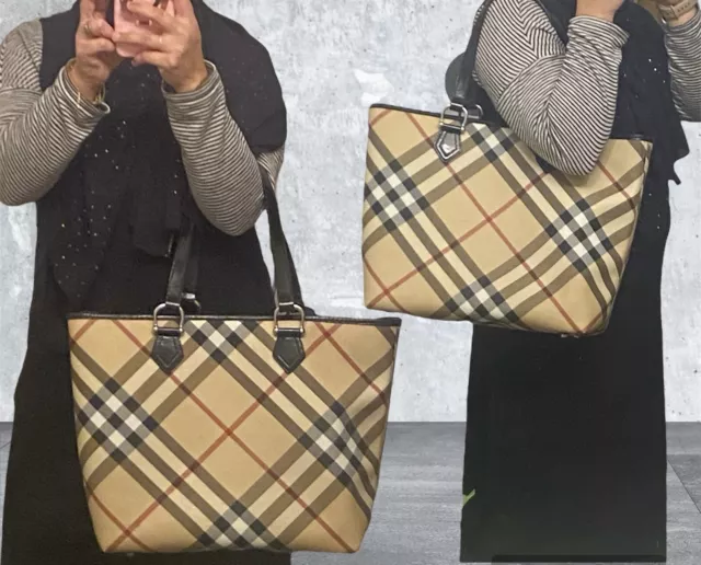 burberry large stanton open tote nova check tote bag