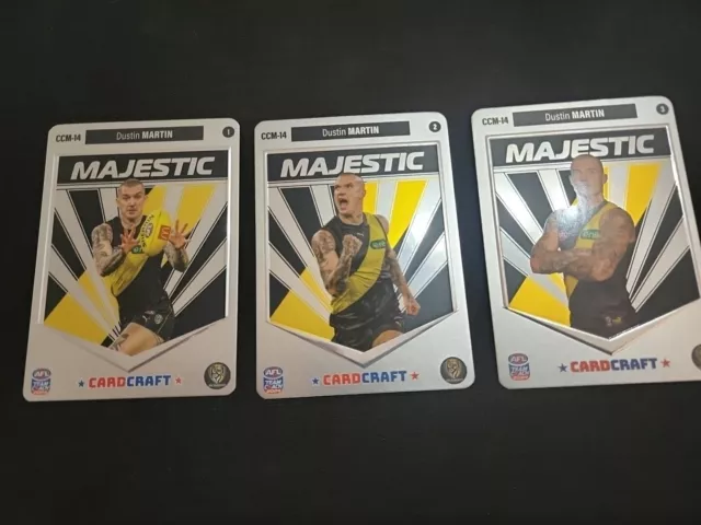 2024 AFL Teamcoach Card Craft Majestic Richmond Dustin Martin Set 1,2 & 3 CCM-14