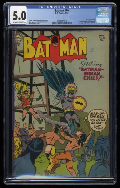 Batman #86 CGC VG/FN 5.0 Off White to White Joker Appearance 1st Batmarine!
