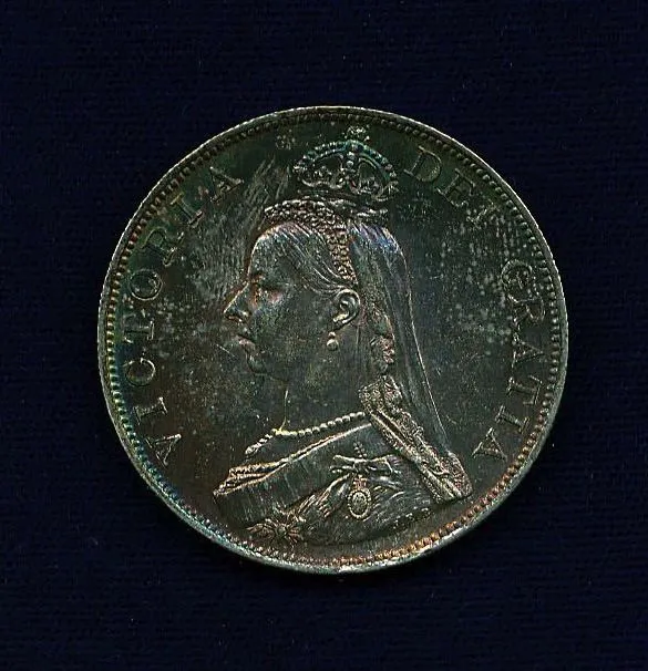 Great Britain / England Victoria  1887  Double-Florin Silver Coin, Uncirculated