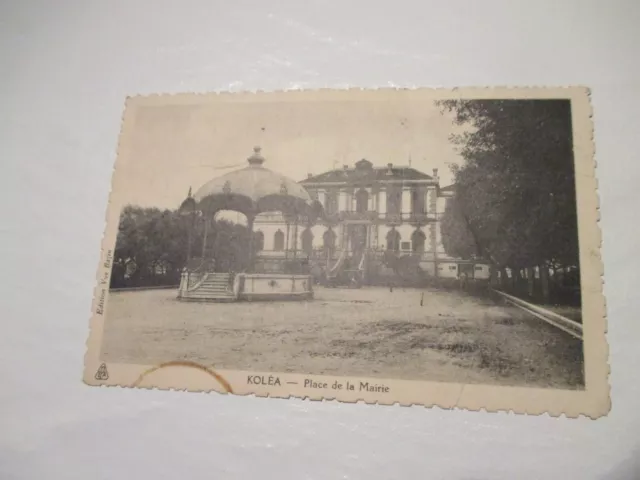 Cpa Algerie Kolea Place De La Mairie 1937