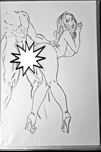 Original Zeichnung Erotik Akt, Weiblicher Akt A4 Bleistift Nude