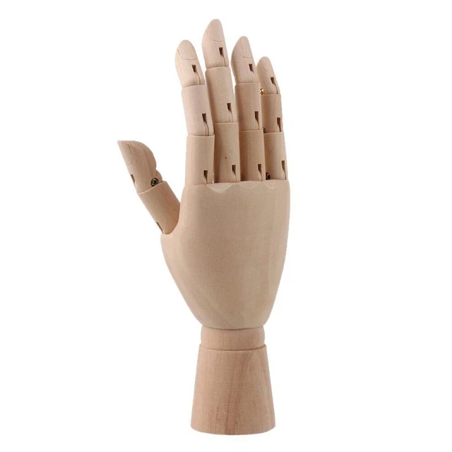 3 x Small Wooden Right Hand Manikin 18cm (7") - Wood Drawing Painting Art