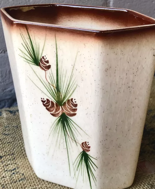 Vintage Rare 60s MCM ROMCO Rocky Mountain Pinecone Colorado Pottery Vase Planter