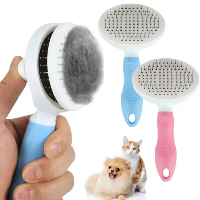 Pet Dog Cat Hair  Brush Grooming Slicker Self Cleaning For  Pomeranian