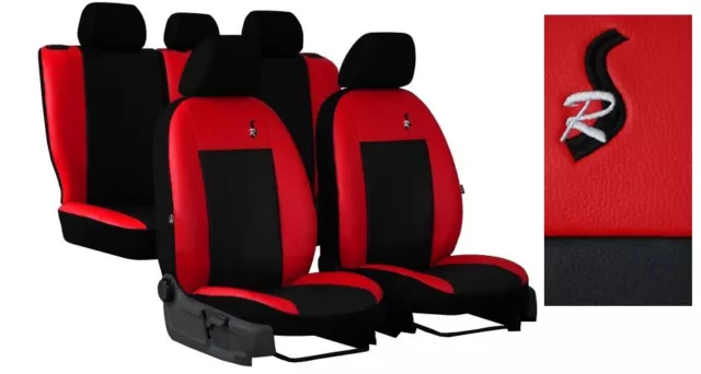 Universal Red Eco-Leather Set Car Seat Covers for FIAT Bravo / Brava / Punto